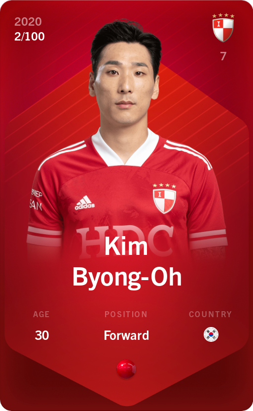 Sorare - Sorare Official - Kim Byong-Oh 2020-21 • Rare 2/100 - NFT # 80318563335396735111703403295829343452621187239766306761861474040058201741725