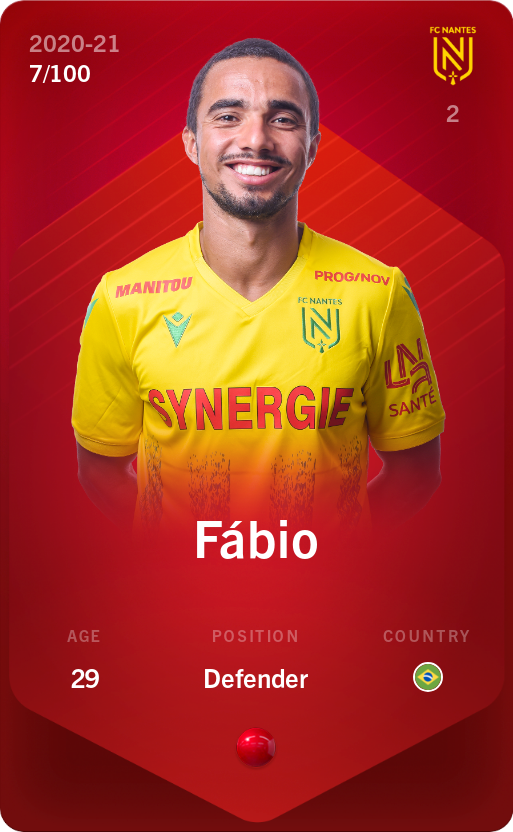 Sorare - Sorare Official - Fábio 2020-21 • Rare 7/100 - NFT # 110607156525645499647107826818326420396960677435901192572273306409239587464368