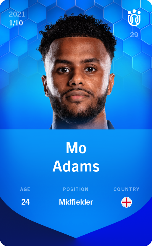 Sorare - Sorare Official - Mo Adams 2021-22 • Super Rare 1/10 - NFT # 29628848187021587020383994731097351834697616823022287834311939216227191077127