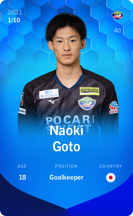 Sorare - Sorare Official - Naoki Goto 2021-22 • Super Rare 1/10 - NFT # 62376658291585002193944110988022848143907388399164906996172447579122969488753