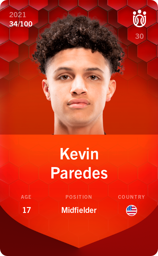 Sorare - Sorare Official - Kevin  Paredes 2021-22 • Rare 34/100 - NFT # 50090774351832805873252930816620198488701393969341393149670021366071022026402