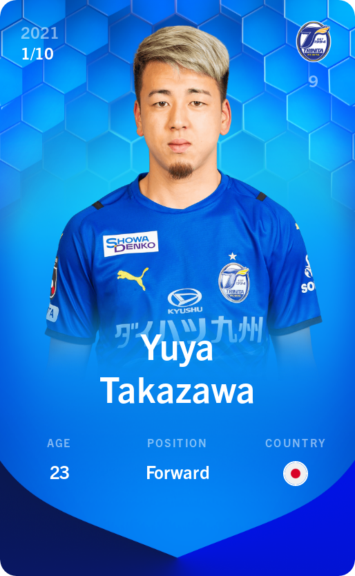 Sorare - Sorare Official - Yuya Takazawa 2021-22 • Super Rare 1/10 - NFT # 77717035780219102103101527955129393023549072547610285090666644067672172920166
