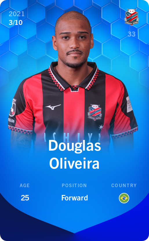 Sorare - Sorare Official - Douglas Oliveira 2021-22 • Super Rare 3/10 - NFT # 91761505249311609438885981590023383382603674037271818808648318139193891584706