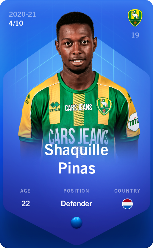 Sorare - Sorare Official - Shaquille Pinas 2020-21 • Super Rare 4/10 - NFT # 37589375659173408240936268043834858304762757098581442395529545633272472555944