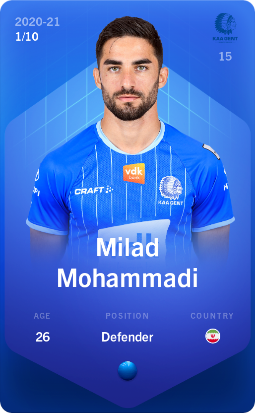 Sorare - Sorare Official - Milad Mohammadi 2020-21 • Super Rare 1/10 - NFT # 32009930268370378013492957676458245530199198605007876994603677447438295074952