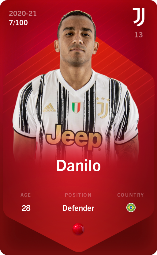 Sorare - Sorare Official - Danilo 2020-21 • Rare 7/100 - NFT # 368803062622676462326246380218613889023710671047334919980719708825158076212