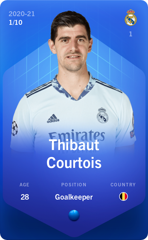 Sorare - Sorare Official - Thibaut Courtois 2020-21 • Super Rare 1/10 - NFT # 18495276248070907252967784727238320440759926792624650378552285322608724059955