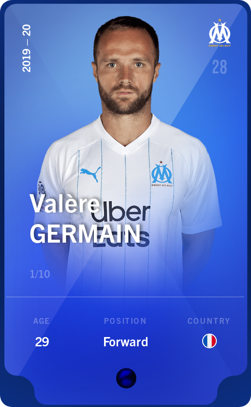 Sorare - Sorare Official - Valère Germain 2019-20 • Super Rare 1/10 - NFT # 22602249820041955531199362834164125563397090180801963341726847438100835282109