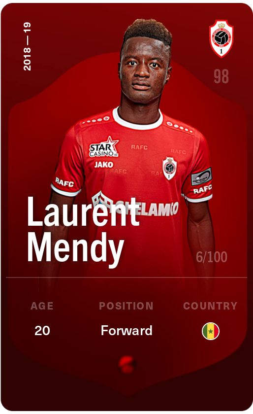Sorare - Sorare Official - Laurent Mendy 2018-19 • Rare 6/100 - NFT # 52945966868910308400304789340833833428469431216679600378914385301686731865612