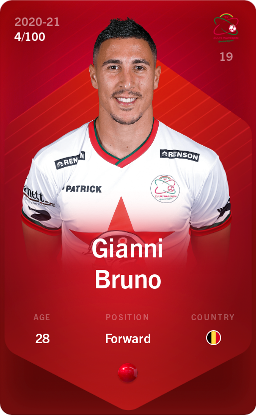 Sorare - Sorare Official - Gianni Bruno 2020-21 • Rare 4/100 - NFT # 80684108483101952030875502767504827878870655290452467609604886797982098476978