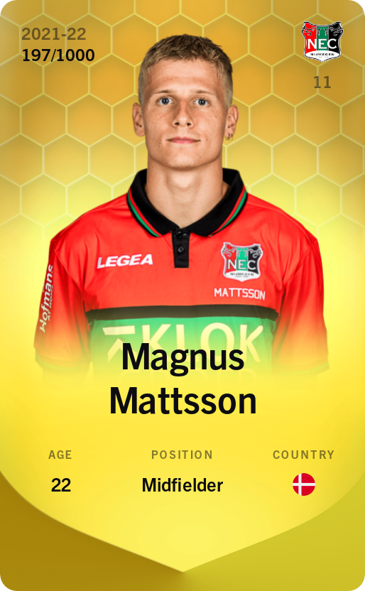 Sorare - Sorare Official - Magnus Mattsson 2021-22 • Limited 197/1000 - NFT # 115747028386742056722050594109850407492384585997134675344112265608975850032665