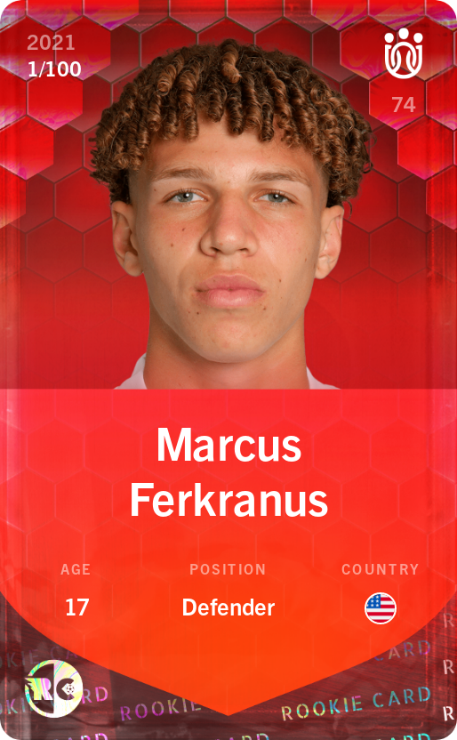 Sorare - Sorare Official - Marcus Ferkranus 2021-22 • Rare 1/100 - NFT # 82329061509858221935118302774878255775438738545221593982874440143581261096789