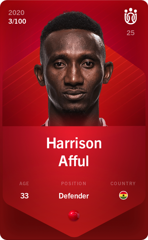 Sorare - Sorare Official - Harrison Afful 2020-21 • Rare 3/100 - NFT # 31176189137722306516558846233662327131022635138058732886637076698857435198883