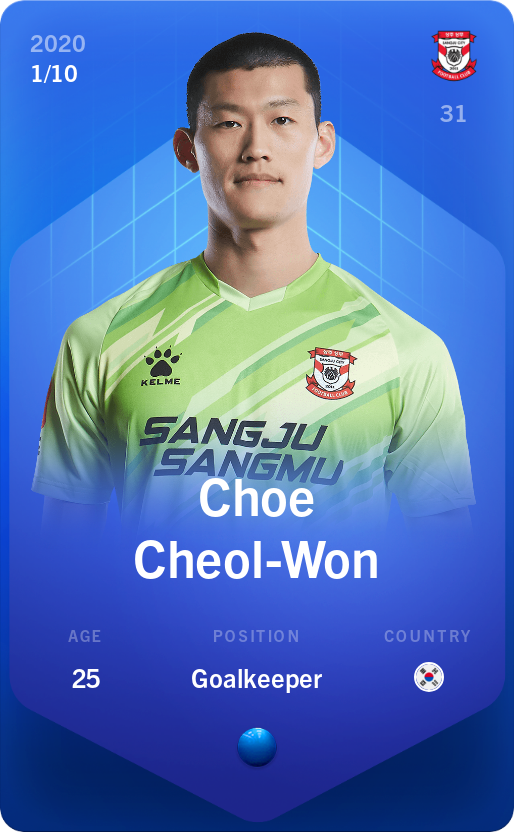 Sorare - Sorare Official - Choe Cheol-Won 2020-21 • Super Rare 1/10 - NFT # 70860715183042596126378455784528167213511299024611546410646104327396688355756