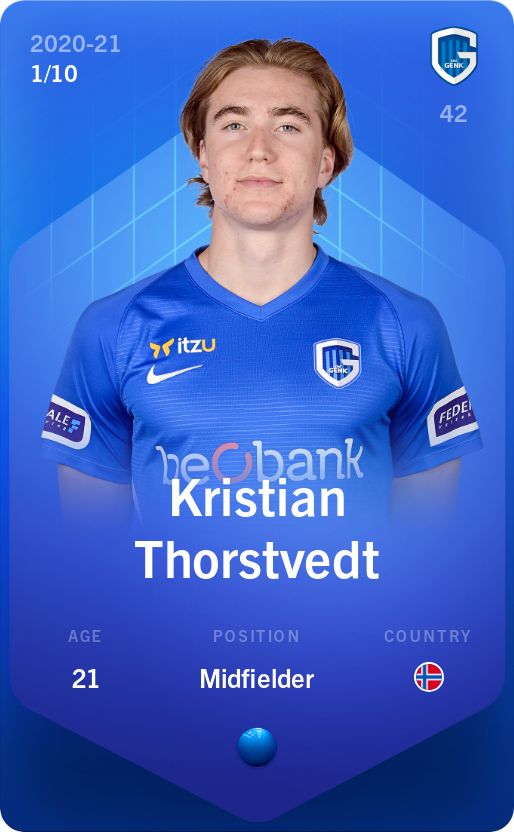 Sorare - Sorare Official - Kristian Thorstvedt 2020-21 • Super Rare 1/10 - NFT # 45081466094737064310532811182097046822723597084171278573657738626147270587924