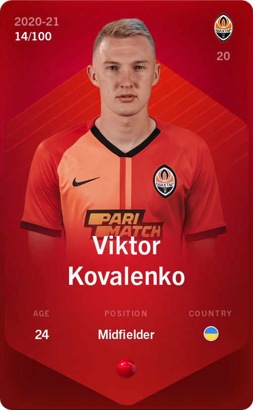 Sorare - Sorare Official - Viktor Kovalenko 2020-21 • Rare 14/100 - NFT # 19204865025155269158318044346512332853718177256397098594125340120125928844836