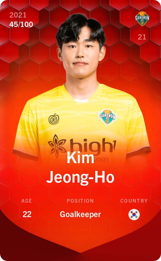 Sorare - Sorare Official - Kim Jeong-Ho 2021-22 • Rare 45/100 - NFT # 99317999003449494021251952249111869693842664103502872194272422942982232320848