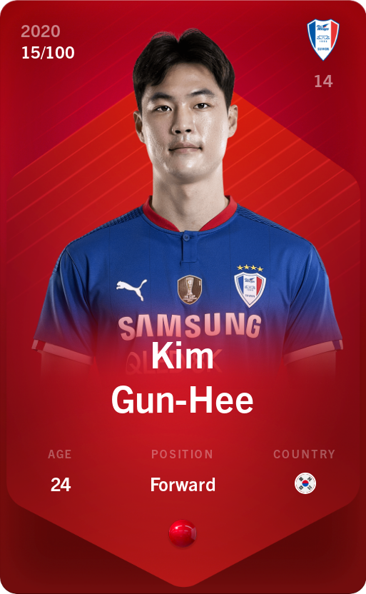 Sorare - Sorare Official - Kim Gun-Hee 2020-21 • Rare 15/100 - NFT # 6536472429381861323615491276190953118084285724625518355038787940225704856795