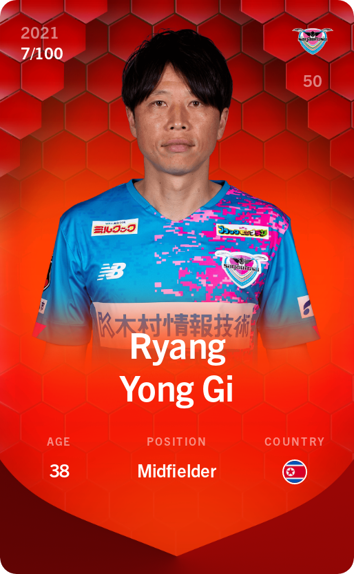 Sorare - Sorare Official - Ryang Yong Gi 2021-22 • Rare 7/100 - NFT # 94316777013612757699189239958130650124720935690515365550095952222939431865460