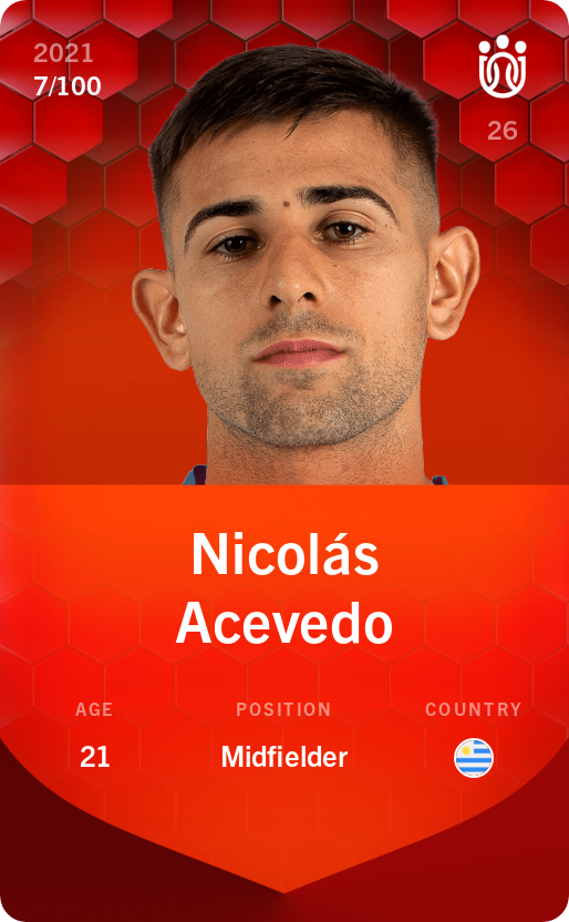 Sorare - Sorare Official - Nicolás Acevedo 2021-22 • Rare 7/100 - NFT # 23447194583417350851304331156507563501063225481187269562886585792300355784780