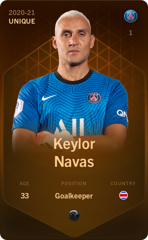 Sorare - Sorare Official - Keylor Navas 2020-21 • Unique - NFT # 70952347869843438475019712092570918711635668531973372474068603253892577328382