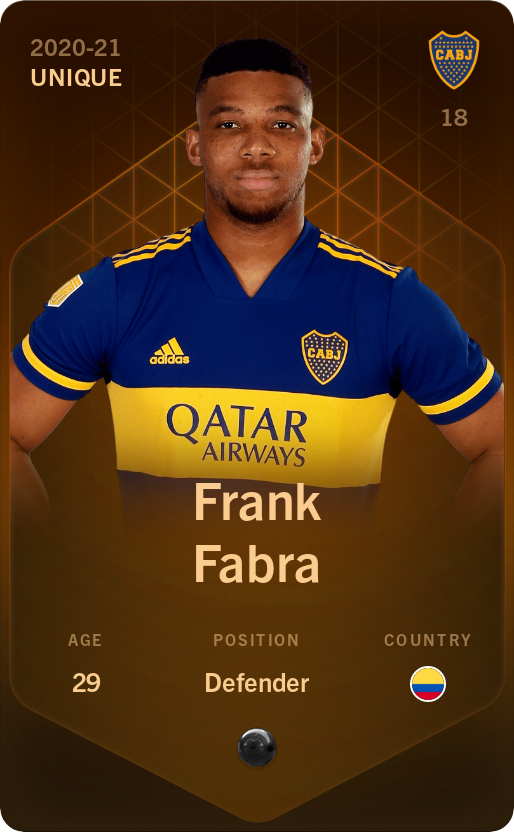 Sorare - Sorare Official - Frank Fabra 2020-21 • Unique - NFT # 25542422950072256903773579901395796697420138868897187810557479579782604408318