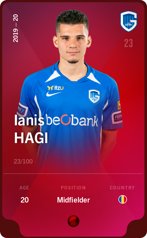 Sorare - Sorare Official - Ianis Hagi 2019-20 • Rare 23/100 - NFT # 70376638140036142307169998597648237107839741367455890197979133624683170137354