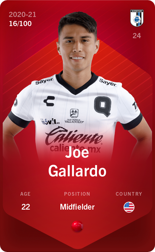 Sorare - Sorare Official - Joe Gallardo 2020-21 • Rare 16/100 - NFT # 90152487113902099132692634282563691613512613866542081874739653511585856943331