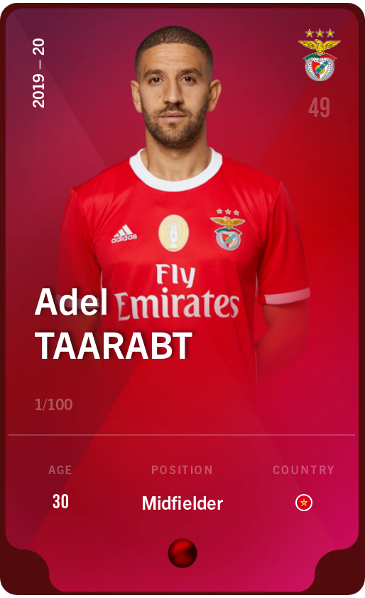 Sorare - Sorare Official - Adel Taarabt 2019-20 • Rare 1/100 - NFT # 110144430099880426119908119519671837559304428346433064338483985724776559915791