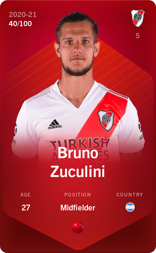 Sorare - Sorare Official - Bruno Zuculini 2020-21 • Rare 40/100 - NFT # 81161172290480911117704508365981438022443375272315601758900829439096339684986