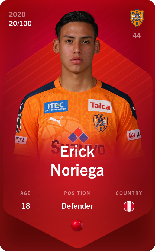 Sorare - Sorare Official - Erick Noriega 2020-21 • Rare 20/100 - NFT # 50066214663752211395082774274491977499639914253986114948160089766010262239461