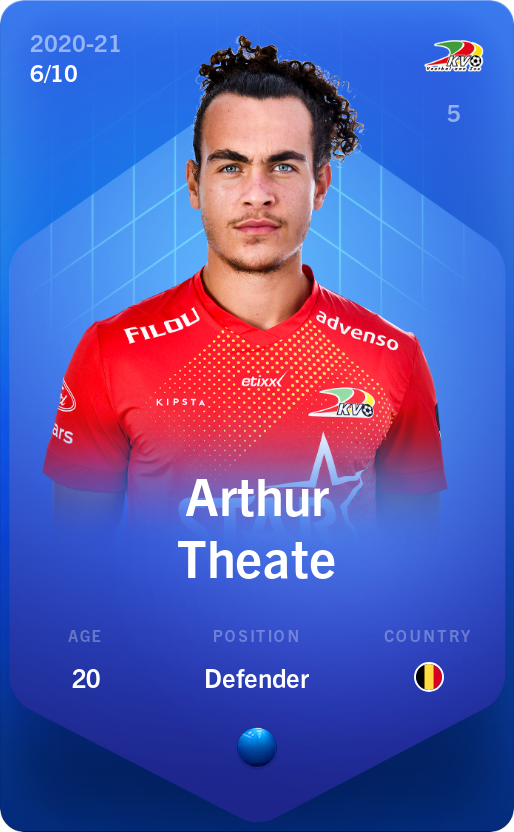 Sorare - Sorare Official - Arthur Theate 2020-21 • Super Rare 6/10 - NFT # 8050774433908004980703391222075092508207852478587141708428778502079887237396