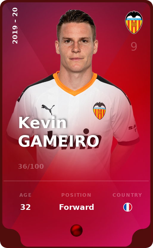 Sorare - Sorare Official - Kevin Gameiro 2019-20 • Rare 36/100 - NFT # 46571545545422493839111948906632778804143258277560780408055995580015476907826
