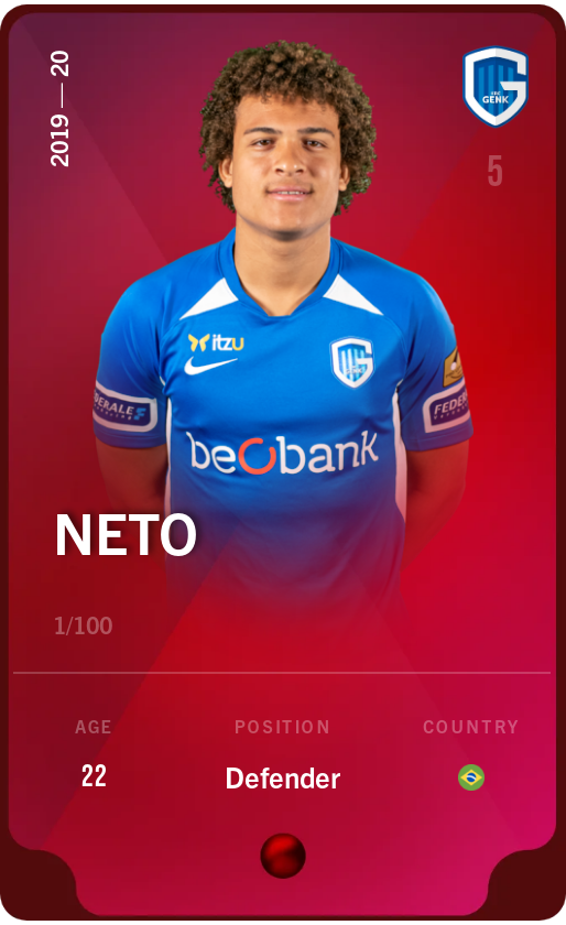 Sorare - Sorare Official - Neto 2019-20 • Rare 1/100 - NFT # 3461303352261368554408683044812582116865643155949853176776332210824125847736