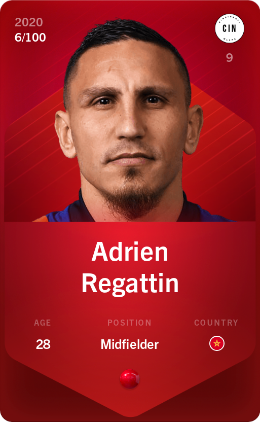 Sorare - Sorare Official - Adrien Regattin 2020-21 • Rare 6/100 - NFT # 37309661998779888275917117414015140952655618556886404335622490772331907567899