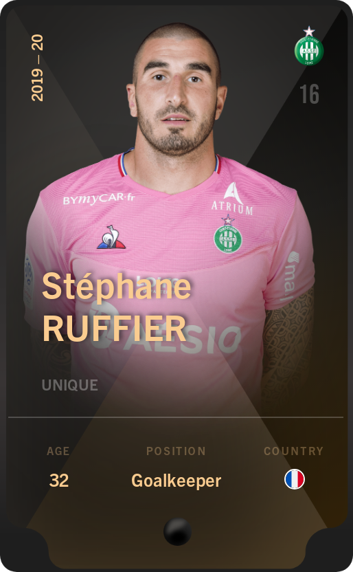 Sorare - Sorare Official - Stéphane Ruffier 2019-20 • Unique - NFT # 38905422321177296074538974043401604285453850354143338526310097217242965592259