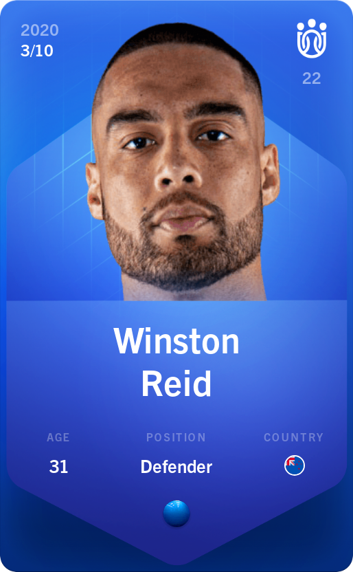Sorare - Sorare Official - Winston Reid 2020-21 • Super Rare 3/10 - NFT # 51398745884681659873753227499285469005980418479116832189180341309199392501864