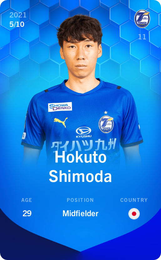 Sorare - Sorare Official - Hokuto Shimoda 2021-22 • Super Rare 5/10 - NFT # 33603300882406471385190694702387661284536486688225378350023093126143610240890