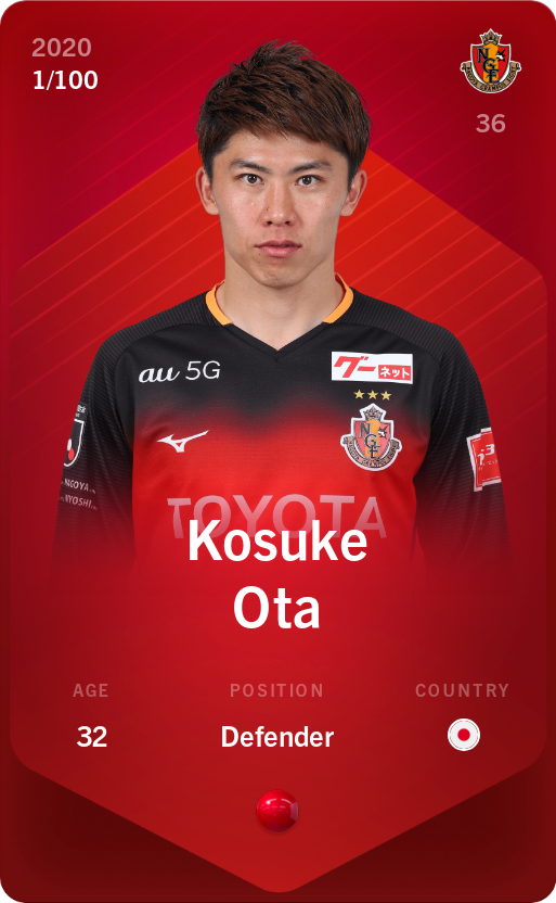 Sorare - Sorare Official - Kosuke Ota 2020-21 • Rare 1/100 - NFT # 11103456863754951712614846836704763603979416925417578449353325232349982802109