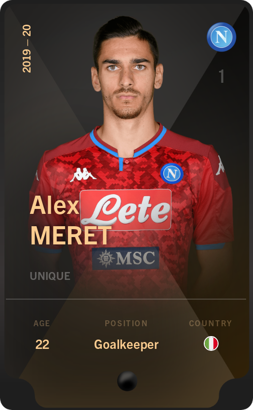 Sorare - Sorare Official - Alex Meret 2019-20 • Unique - NFT # 65662660551081275396916905059388278794222279794365528741114008293957809289308