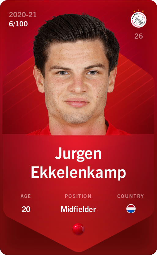 Sorare - Sorare Official - Jurgen Ekkelenkamp 2020-21 • Rare 6/100 - NFT # 69441876767842116997051477030034510926140192525525519433091904687141824761444