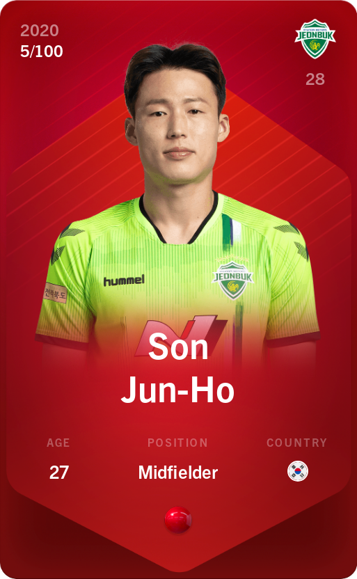 Sorare - Sorare Official - Son Jun-Ho 2020-21 • Rare 5/100 - NFT # 69675845510714907896806285421966812576826588358711312352135593259740602998005