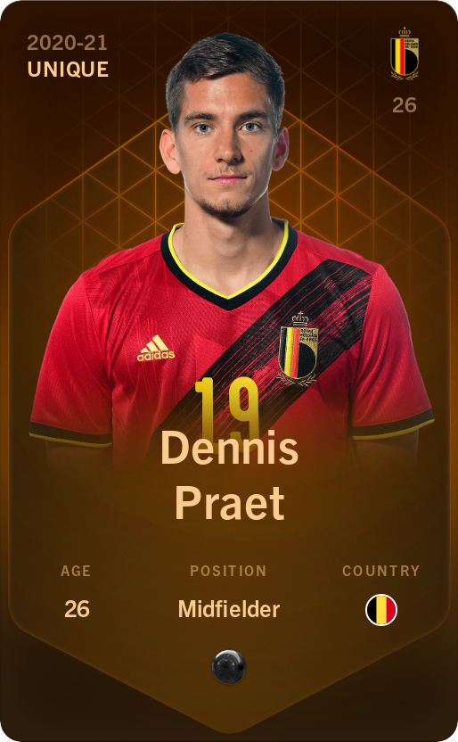 Sorare - Sorare Official - Dennis Praet 2020-21 • Unique - NFT # 16666867125406519479777136833326360011596751954984769402844479623860942856588
