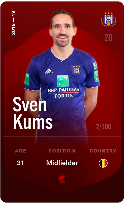 Sorare - Sorare Official - Sven Kums 2018-19 • Rare 7/100 - NFT # 36737273329603669285775000227077814323761273053213593401039290217962419644736
