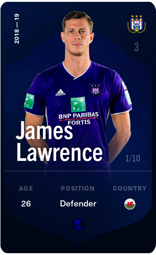 Sorare - Sorare Official - James Lawrence 2018-19 • Super Rare 1/10 - NFT # 70194938060702058049079736845728472016302144429084239962337867722338341037225