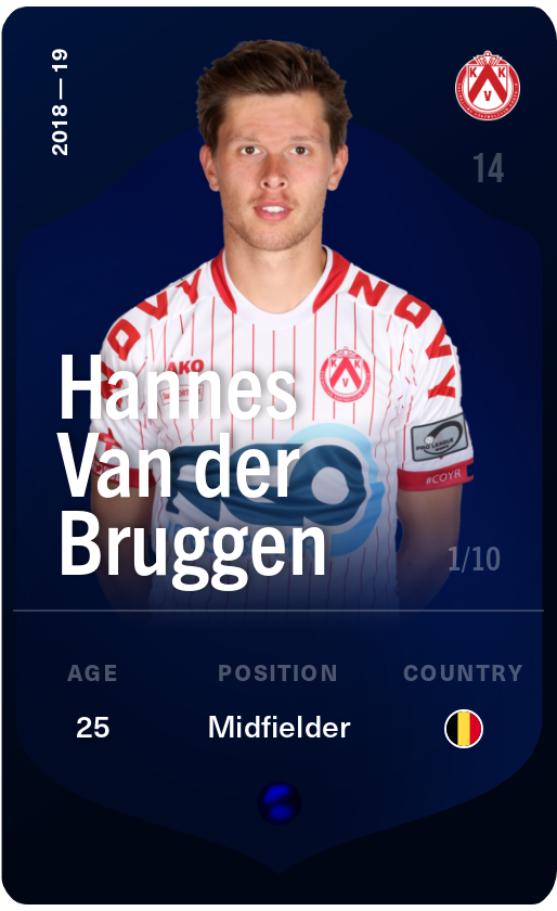 Sorare - Sorare Official - Hannes Van der Bruggen 2018-19 • Super Rare 1/10 - NFT # 42540057056868909854506618581246923052556085951943977055534850200779808987599