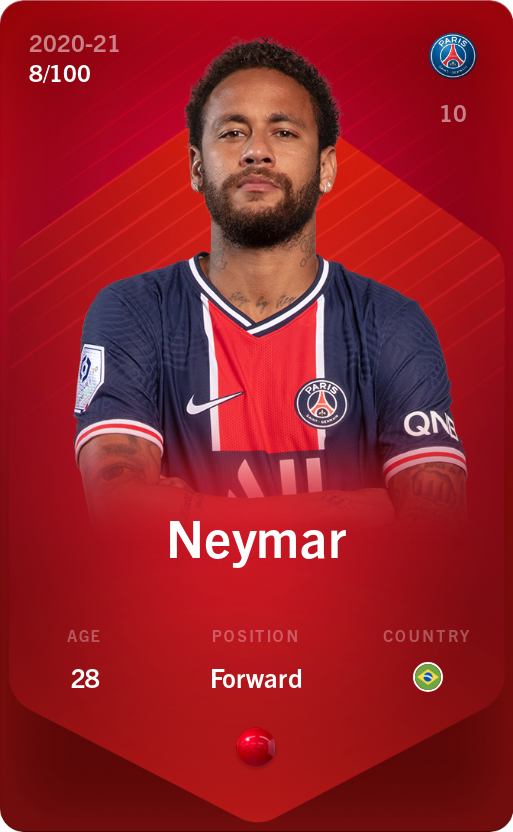 Sorare - Sorare Official - Neymar 2020-21 • Rare 8/100 - NFT # 69110088067429046792795028648253714160423642644161038555783716242408838441228