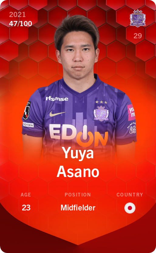 Sorare - Sorare Official - Yuya Asano 2021-22 • Rare 47/100 - NFT # 67550346827708943391087998103881197126817274788828750137976471820894222205786