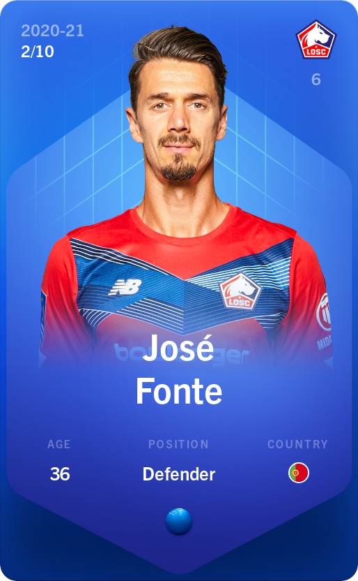Sorare - Sorare Official - José Fonte 2020-21 • Super Rare 2/10 - NFT # 73345679389811036661813499378427652719504104175710766270593706279594850929844