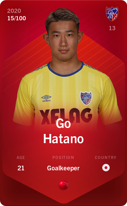 Sorare - Sorare Official - Go Hatano 2020-21 • Rare 15/100 - NFT # 73496464846494518850339824951437970995515237089836232142370502119708371849663